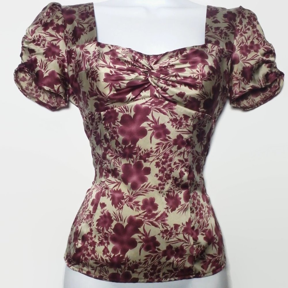 Anthropologie Nanette Lepore Silk Blouse Purple